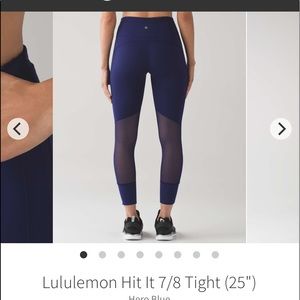Size 6 blue Lululemon HIT tights